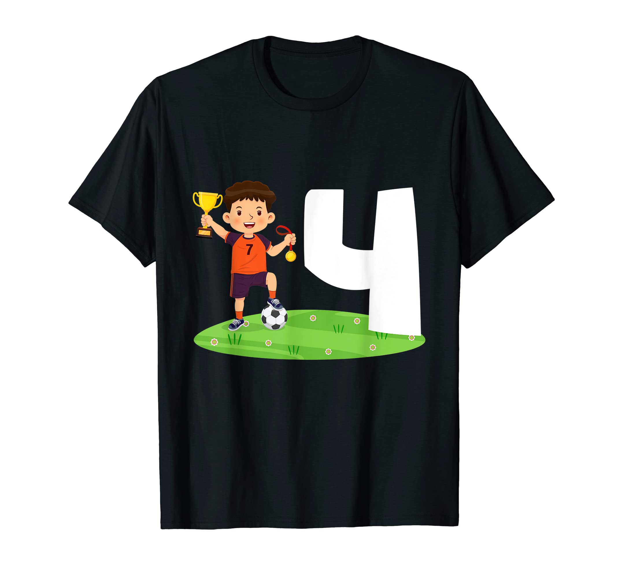 4Th Birthday Soccer 4 Years Old Soccer T-Shirt - Graphic Print Men Women