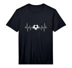 Mens Soccer Goalie Heartbeat Heart T-Shirt - Unique Graphic Unisex