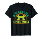 Awesome Since 2014 Funny Soccer T-Shirt - Casual Everyday Wear Unisex