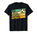 Eat Sleep Soccer Repeat Football T-Shirt - Trendy Graphic for Adults