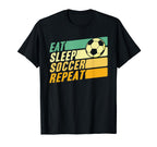 Eat Sleep Soccer Repeat Football T-Shirt - Trendy Graphic for Adults