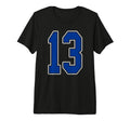 Royal Blue And White Number 13 Jersey T-Shirt - Graphic Print for Adults