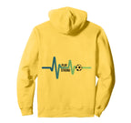 Heartbeat Soccer Life Hoodie - Novelty Apparel for Adults