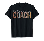 Literacy Coach Leopard Appreciation T-Shirt - Fun Novelty Design Men Women