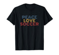 Peace Love Soccer 70S T-Shirt - Graphic Print for Adults