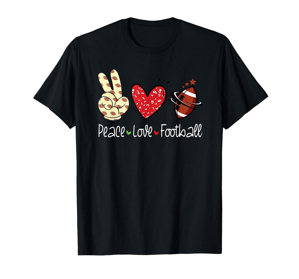 Peace Love Football Lovers American Sport T-Shirt - Novelty Apparel Unisex