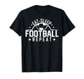 Eat Sleep Football Repeat Funny T-Shirt - Novelty Apparel for Adults