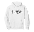 Soccer Ecg Football Heartbeat Hoodie - Casual Everyday Wear for Adults