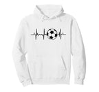 Soccer Ecg Football Heartbeat Hoodie - Casual Everyday Wear for Adults