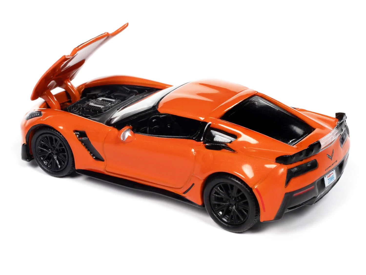 2019 Chevrolet Corvette Z06 Sebring Orange with Black Hood "Sports Cars" Series 1/64 Diecast Model Car by Auto World