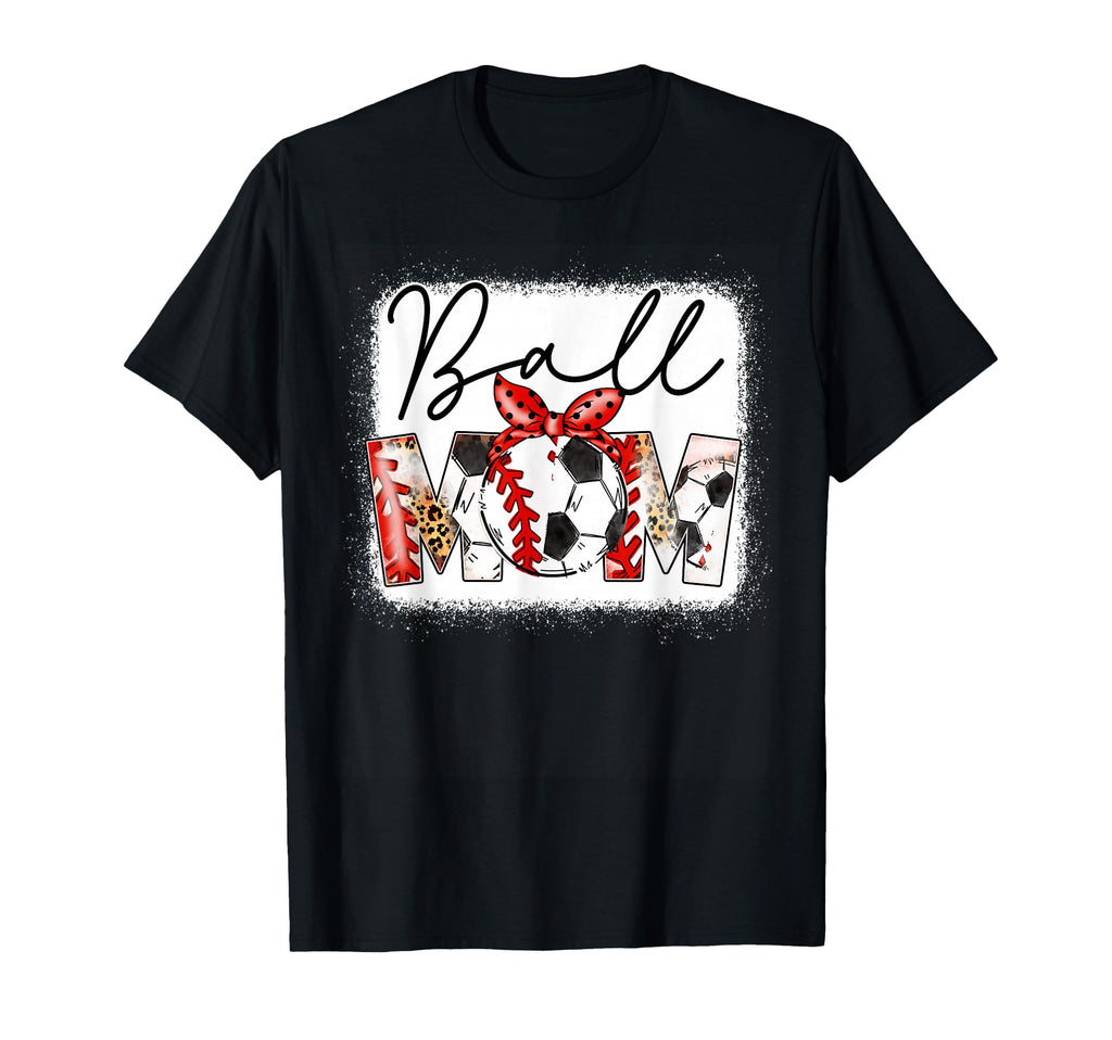 Mom Both Heart Soccer Baseball T-Shirt - Fun Novelty Design Men Women