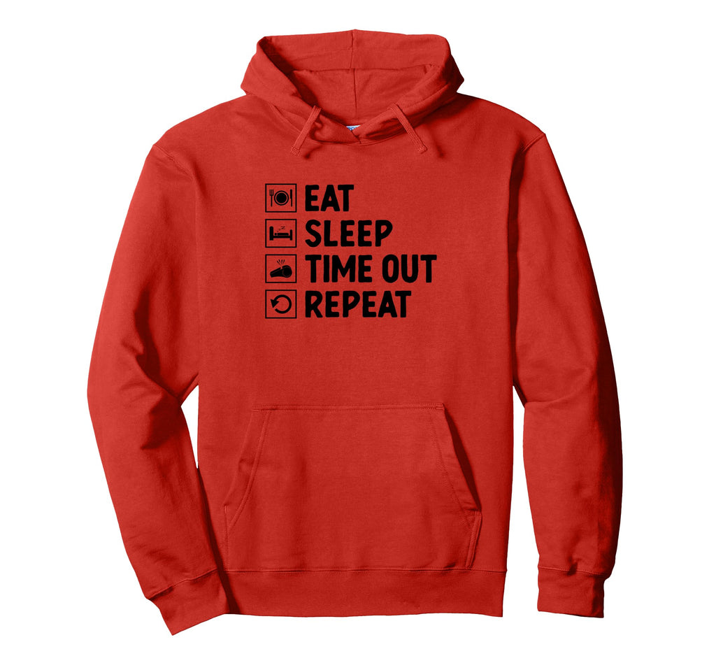 Eat Sleep Time Out Repeat Referee Game Hoodie - Minimalist Print Unisex