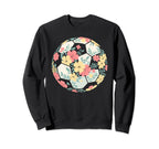 Floral Flower Soccer Player Mom Sweatshirt - Casual Everyday Wear Unisex
