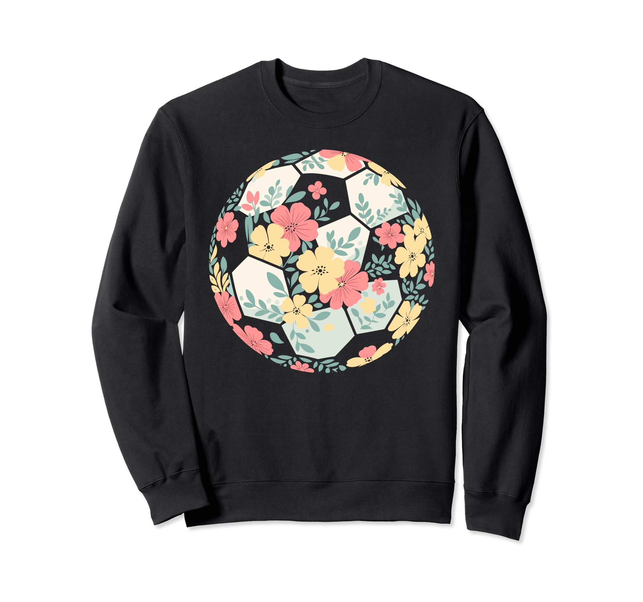 Floral Flower Soccer Player Mom Sweatshirt - Casual Everyday Wear Unisex