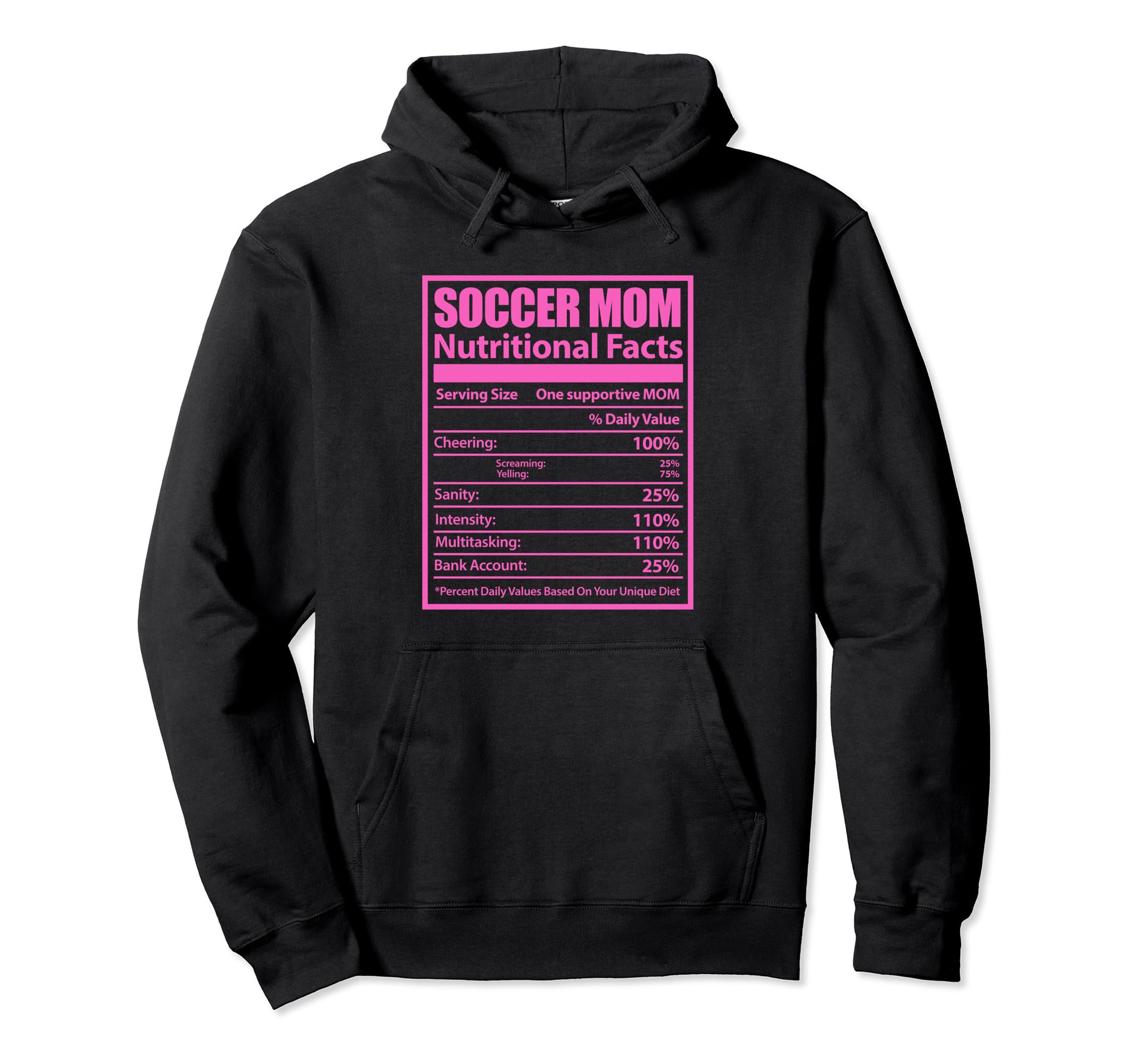 Soccer Mom Nutritional Facts Mother Hoodie - Custom Art Print for Adults