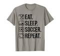 Eat Sleep Soccer Repeat Distressed T-Shirt - Graphic Print for Adults