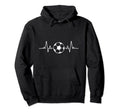 Soccer Heartbeat Funny Player Coach Sports Hoodie - Graphic Print Unisex