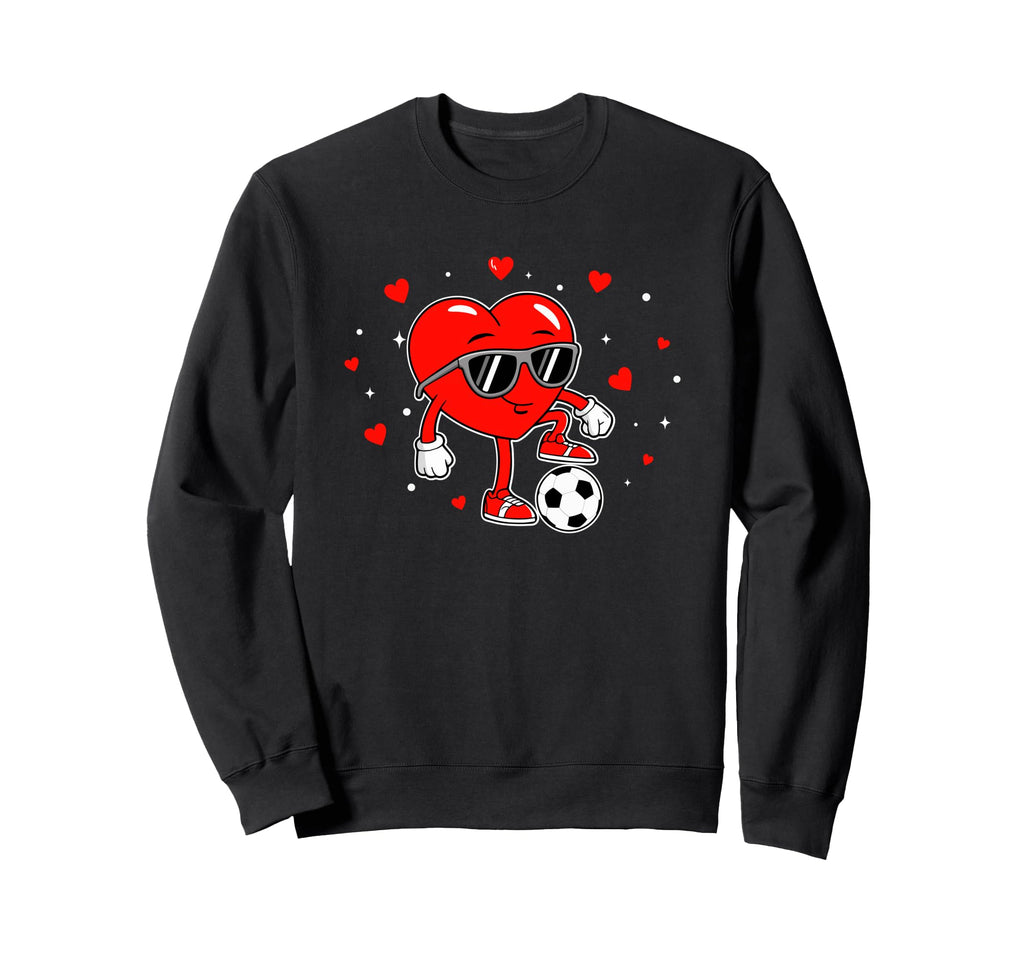 Heart Soccer Love Fun Sweatshirt - Casual Everyday Wear for Adults