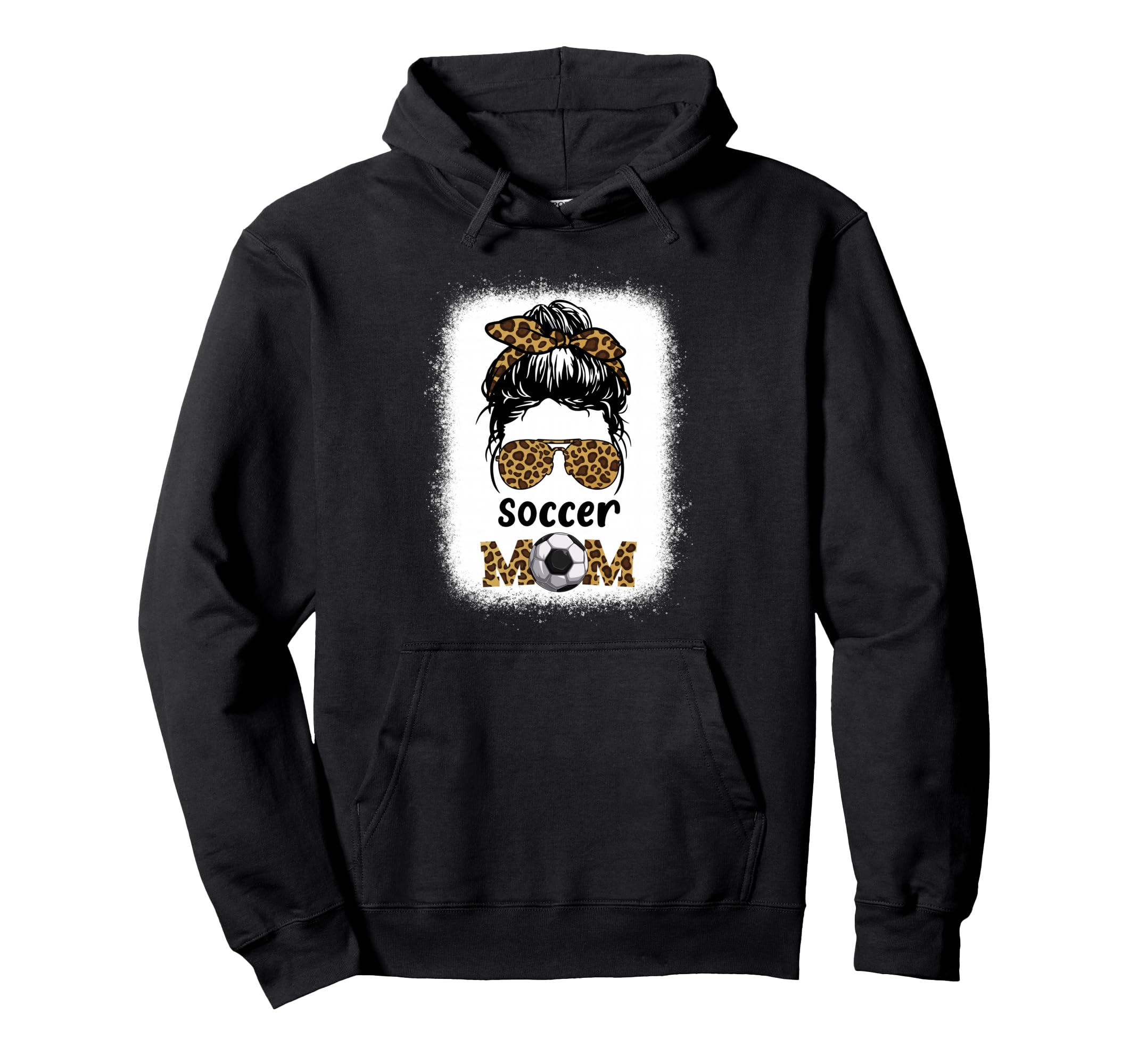 Soccer Mom Bleached Leopard Cheetah Hoodie - Trendy Graphic for Adults