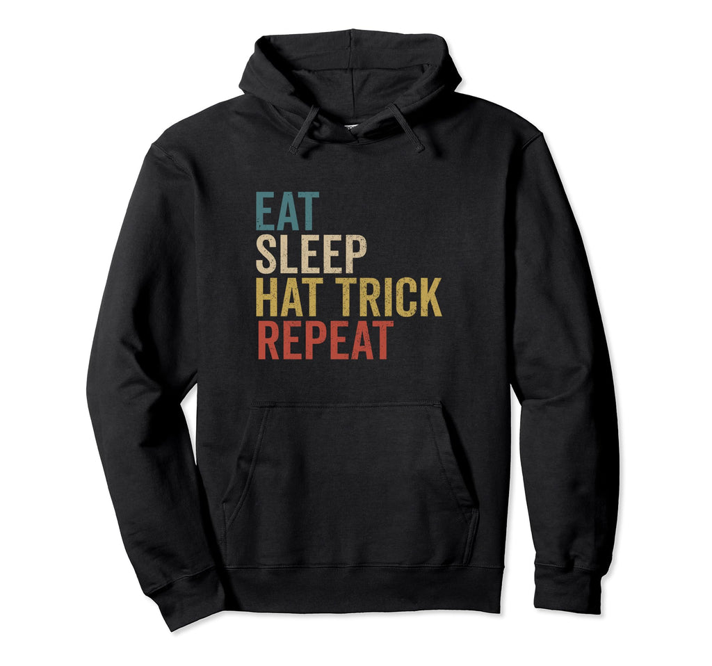 Eat Sleep Hat Trick Repeat Ice Hockey Hoodie - Custom Art Print Unisex