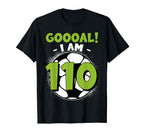 110 Year Old Birthday Soccer Themed T-Shirt - Unique Graphic Men Women