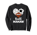 Ball Mamaw Heart Funny Volleyball Sweatshirt - Graphic Print Men Women