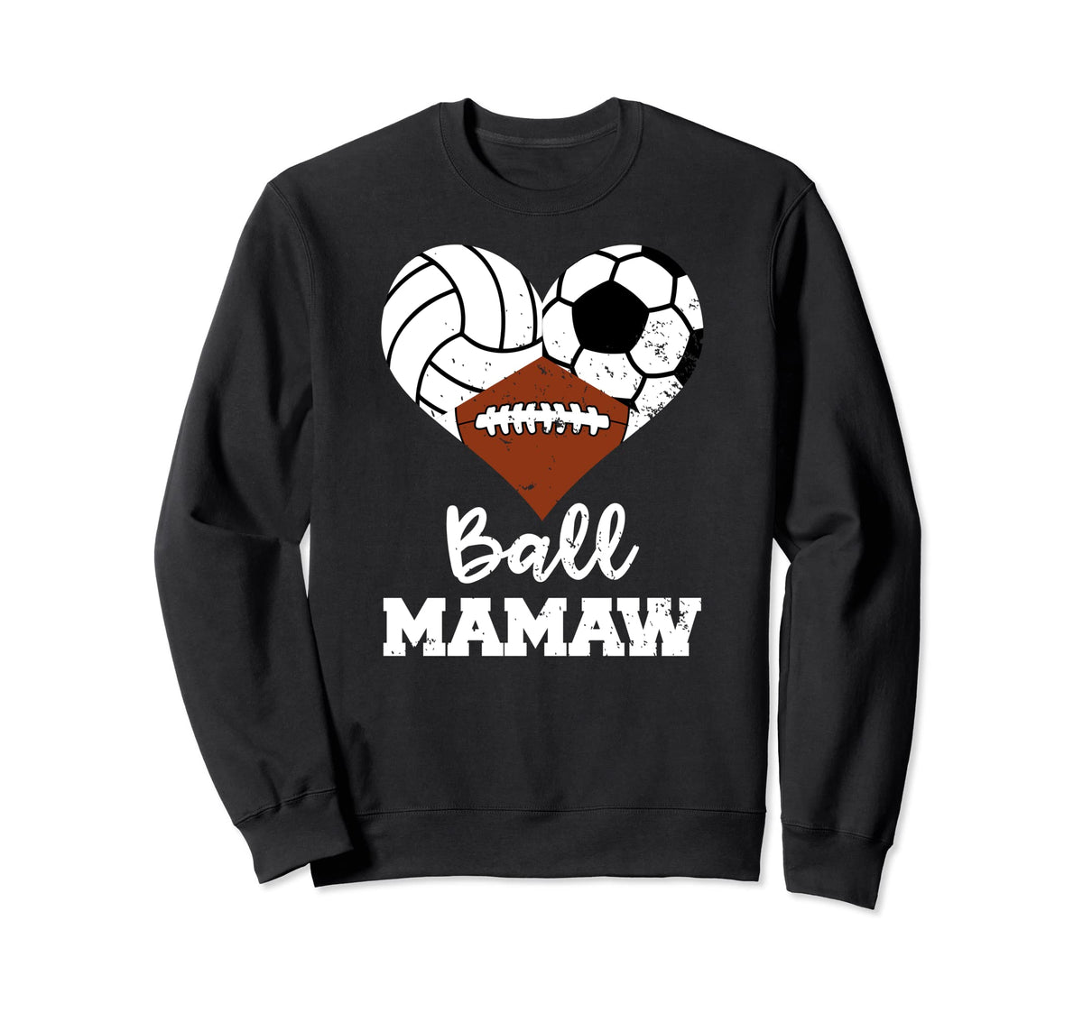 Ball Mamaw Heart Funny Volleyball Sweatshirt - Graphic Print Men Women