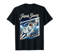 Jesus Christ Saves Christian Soccer T-Shirt - Graphic Print Unisex