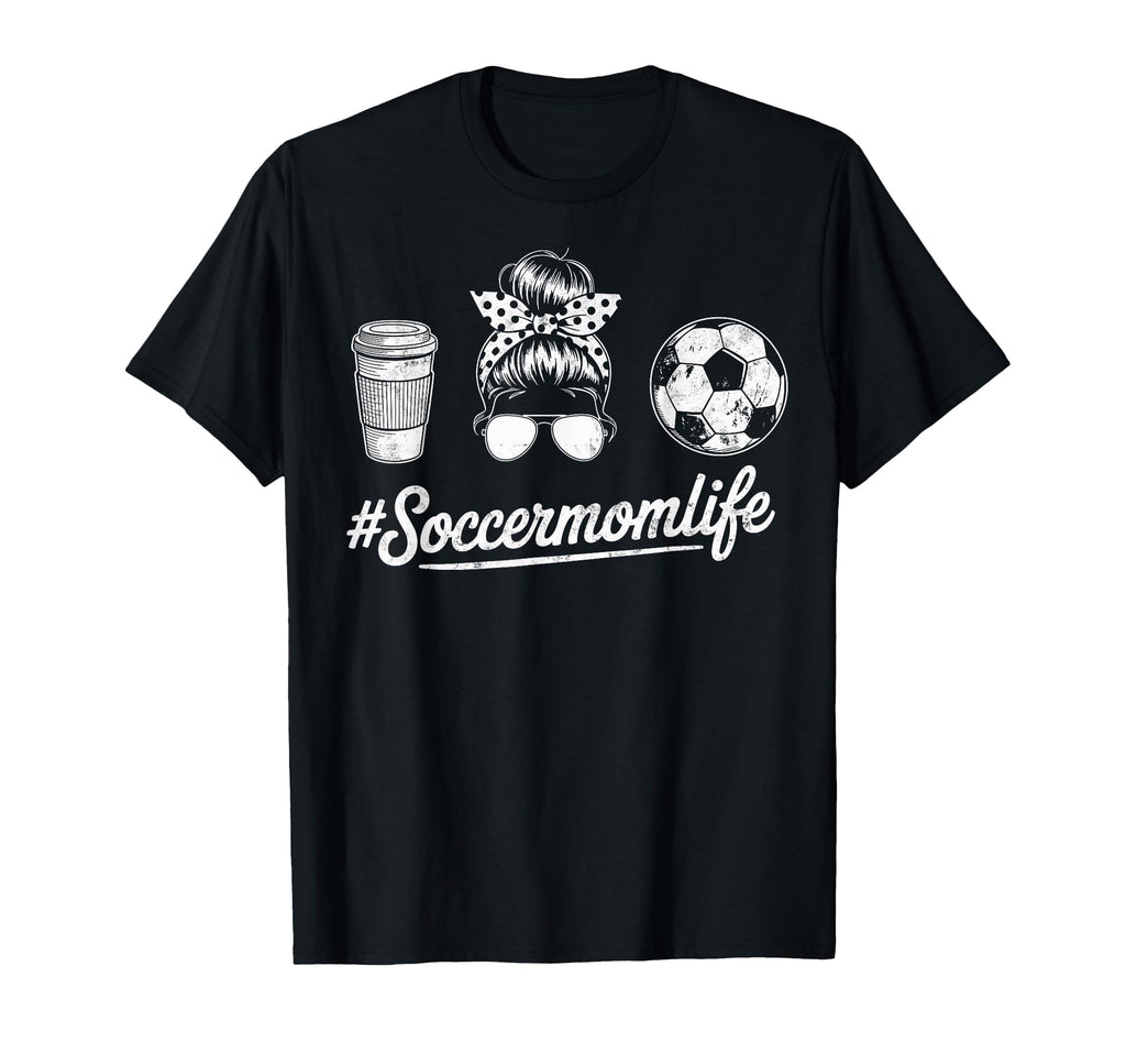Soccermomlife Soccer Mom Messy Bun T-Shirt - Aesthetic Graphic Unisex