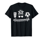 Soccermomlife Soccer Mom Messy Bun T-Shirt - Aesthetic Graphic Unisex