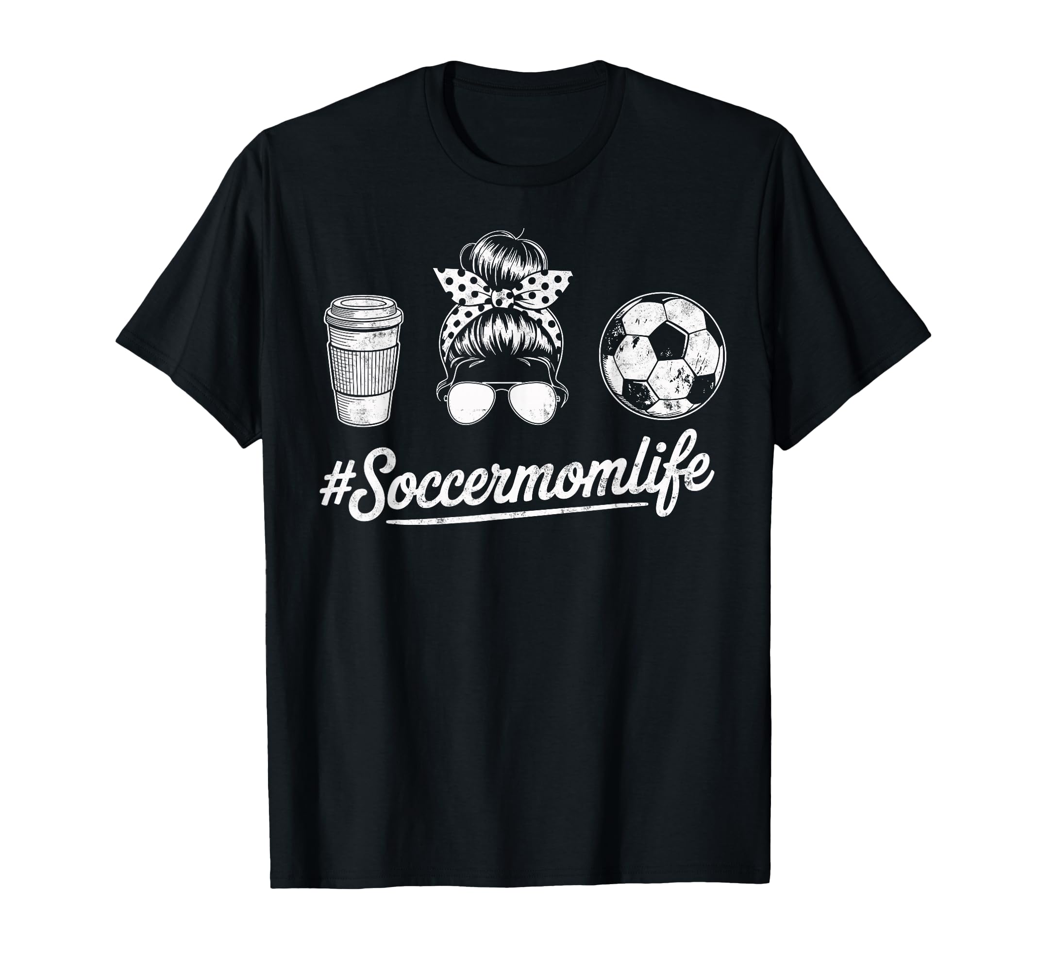 Soccermomlife Soccer Mom Messy Bun T-Shirt - Aesthetic Graphic Unisex