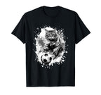 Cat Playing Soccer Team Sports Animal T-Shirt - Streetwear Style for Adults