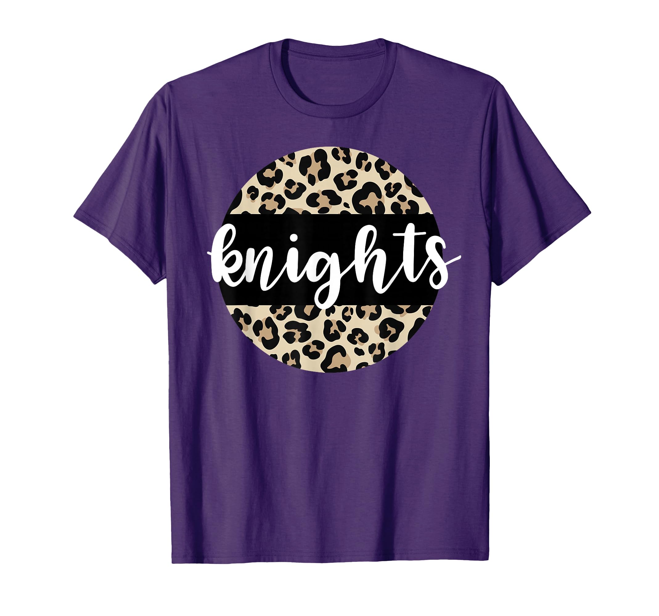 Leopard Knights Team Mascot School T-Shirt - Minimalist Print for Adults