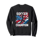 Soccer Champion Soccer Sports Sweatshirt - Graphic Print for Adults