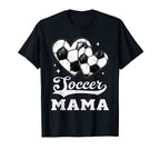 Soccer Heart Mama Soccer Player T-Shirt - Fun Novelty Design for Adults
