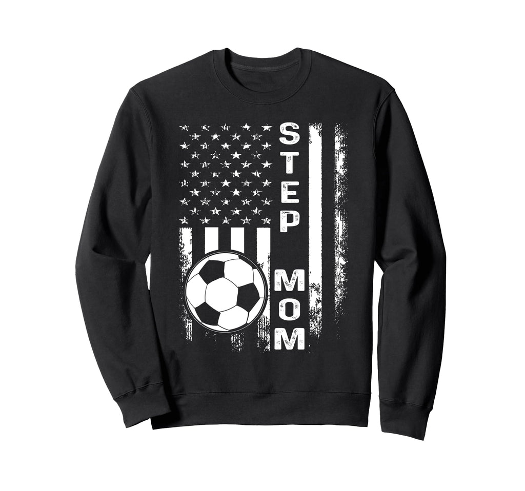 Soccer Step Mom America Flag Sweatshirt - Streetwear Style Men Women