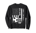 Soccer Step Mom America Flag Sweatshirt - Streetwear Style Men Women
