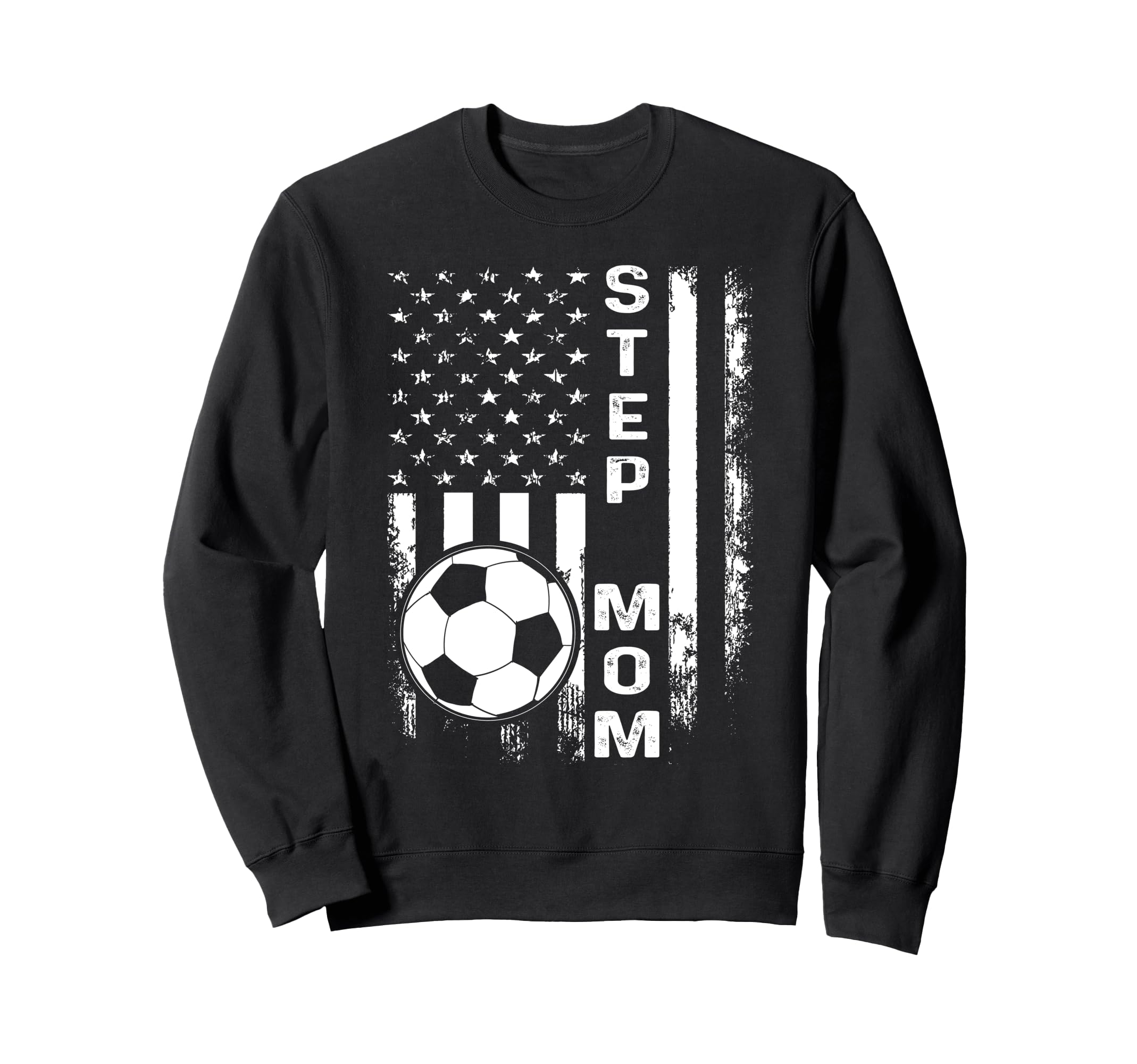 Soccer Step Mom America Flag Sweatshirt - Streetwear Style Men Women