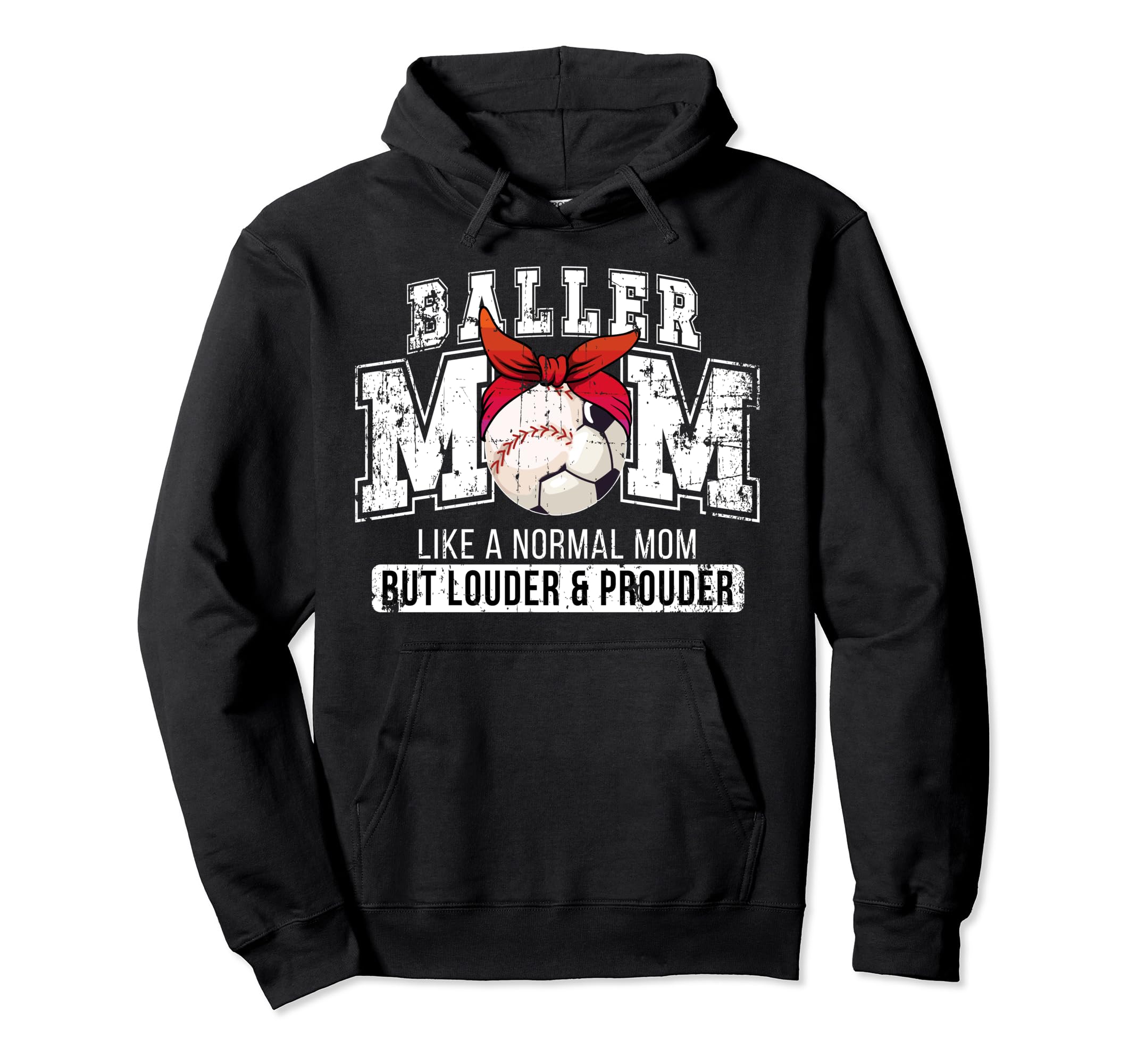 Baller Mom Louder Prouder Baseball Hoodie - Aesthetic Graphic for Adults