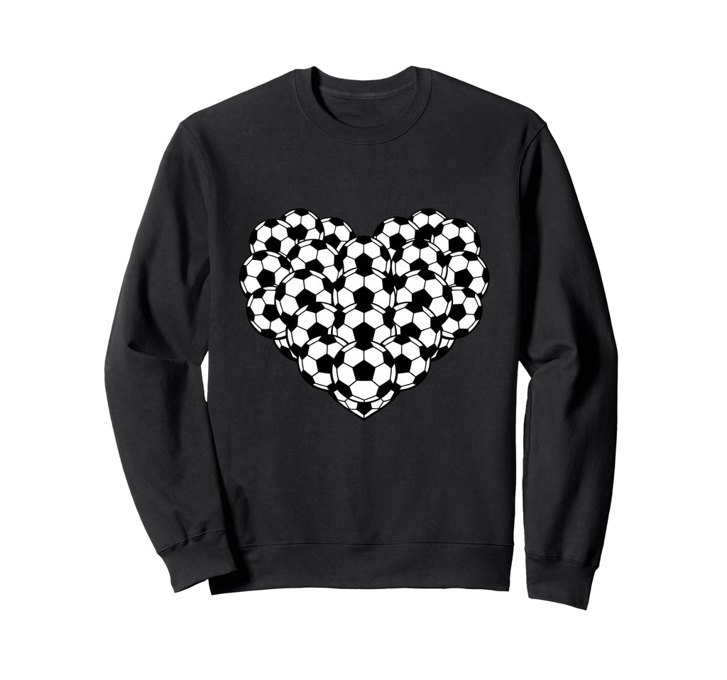Heart Shaped Soccer Ball Pattern Sweatshirt - Novelty Apparel Unisex