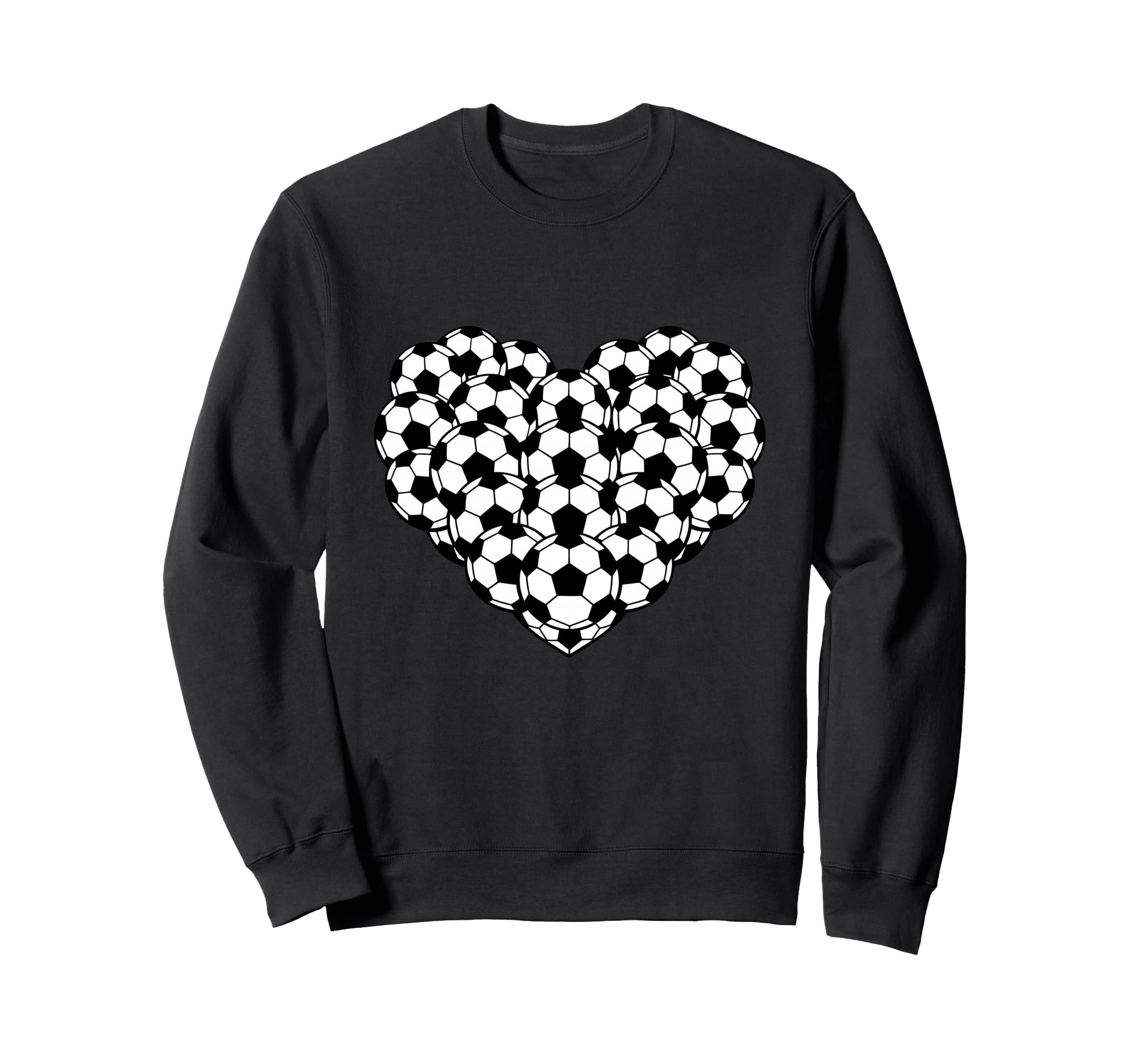 Heart Shaped Soccer Ball Pattern Sweatshirt - Novelty Apparel Unisex