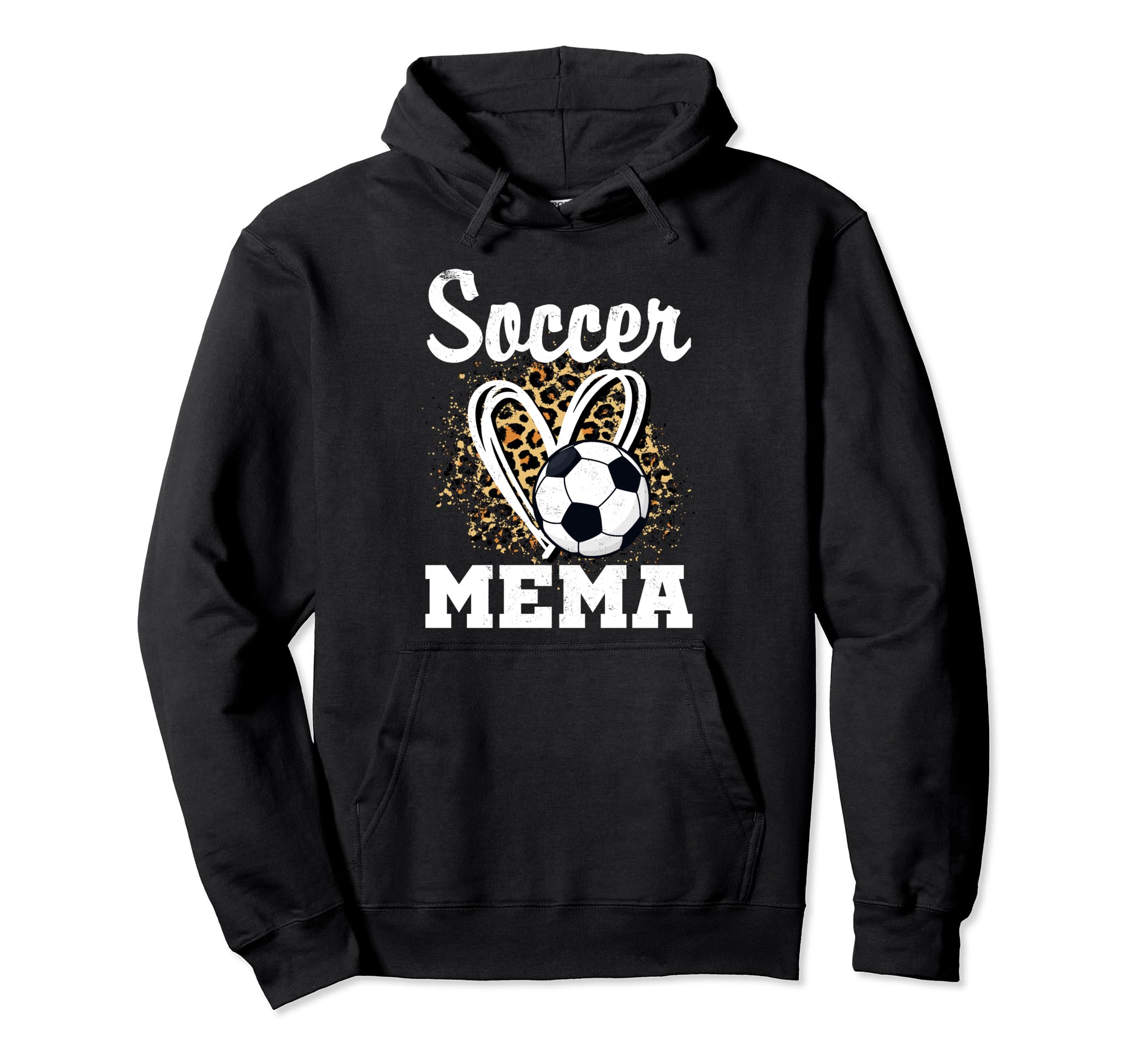 Soccer Mema Leopard Heart Matching Hoodie - Novelty Apparel for Adults