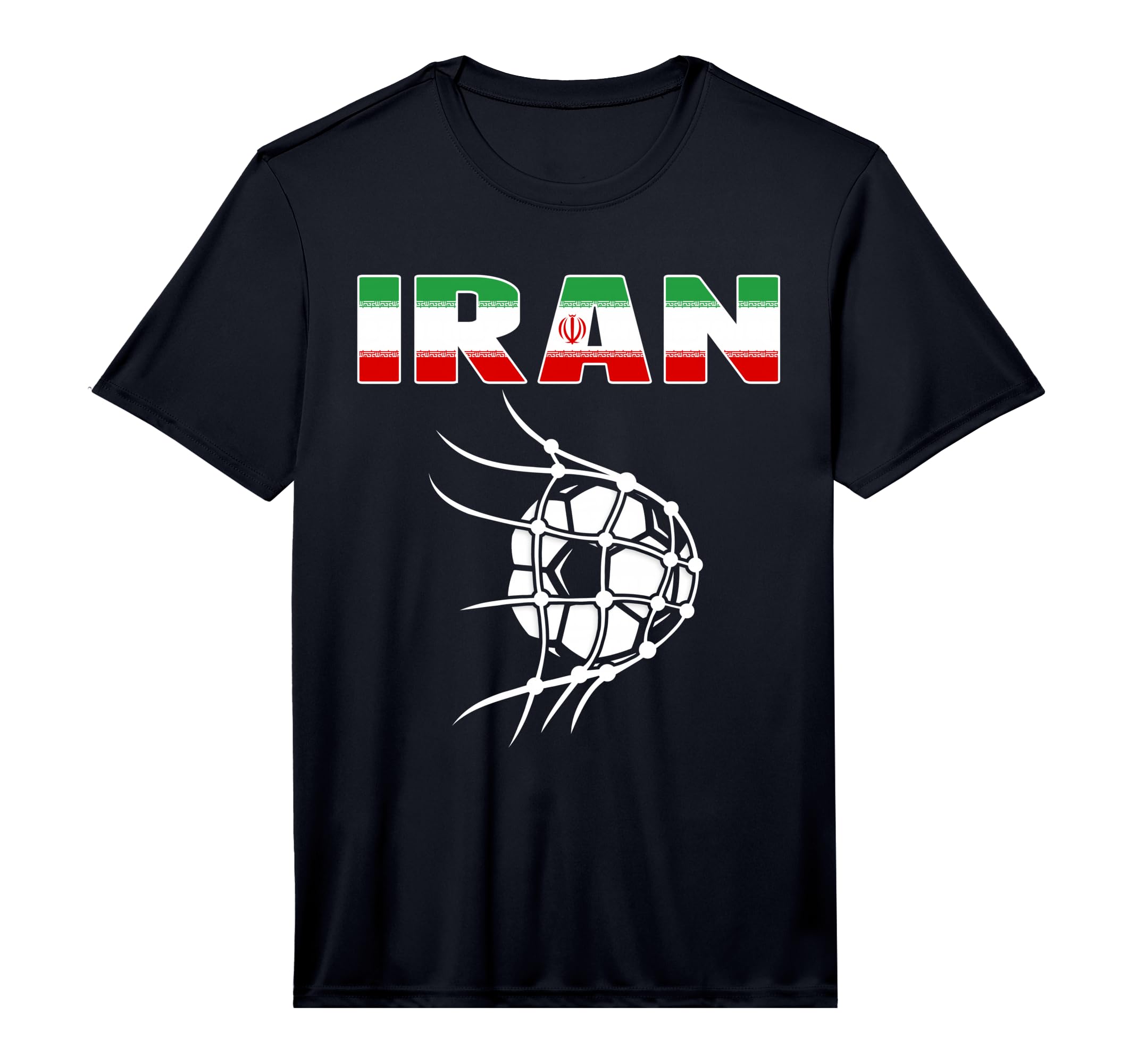 Iran Soccer Ball Net Goal T-Shirt - Casual Everyday Wear for Adults