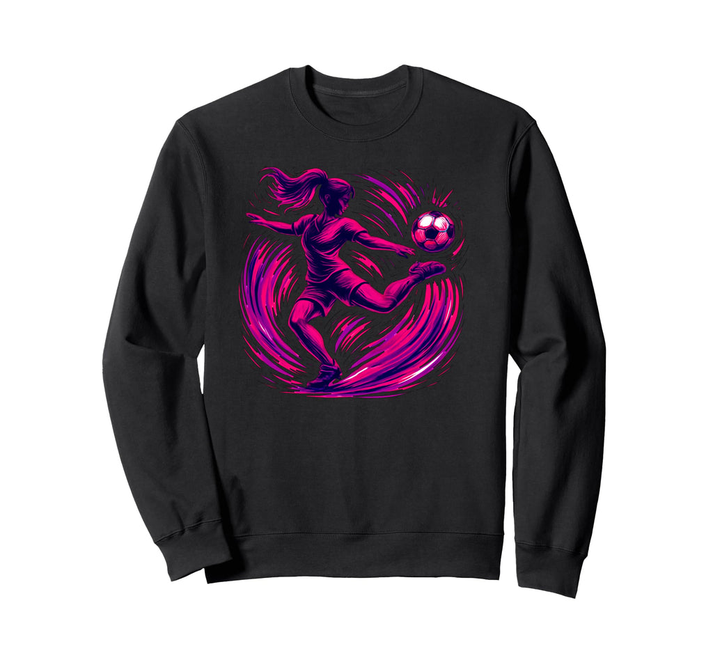 Soccer Striker Action Dynamic Sports Sweatshirt - Aesthetic Graphic Unisex