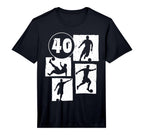 Mens 40Th Birthday Soccer Player Football T-Shirt - Trendy Graphic Unisex