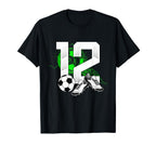 12Th Birthday Soccer Player Football 12 T-Shirt - Novelty Apparel Unisex