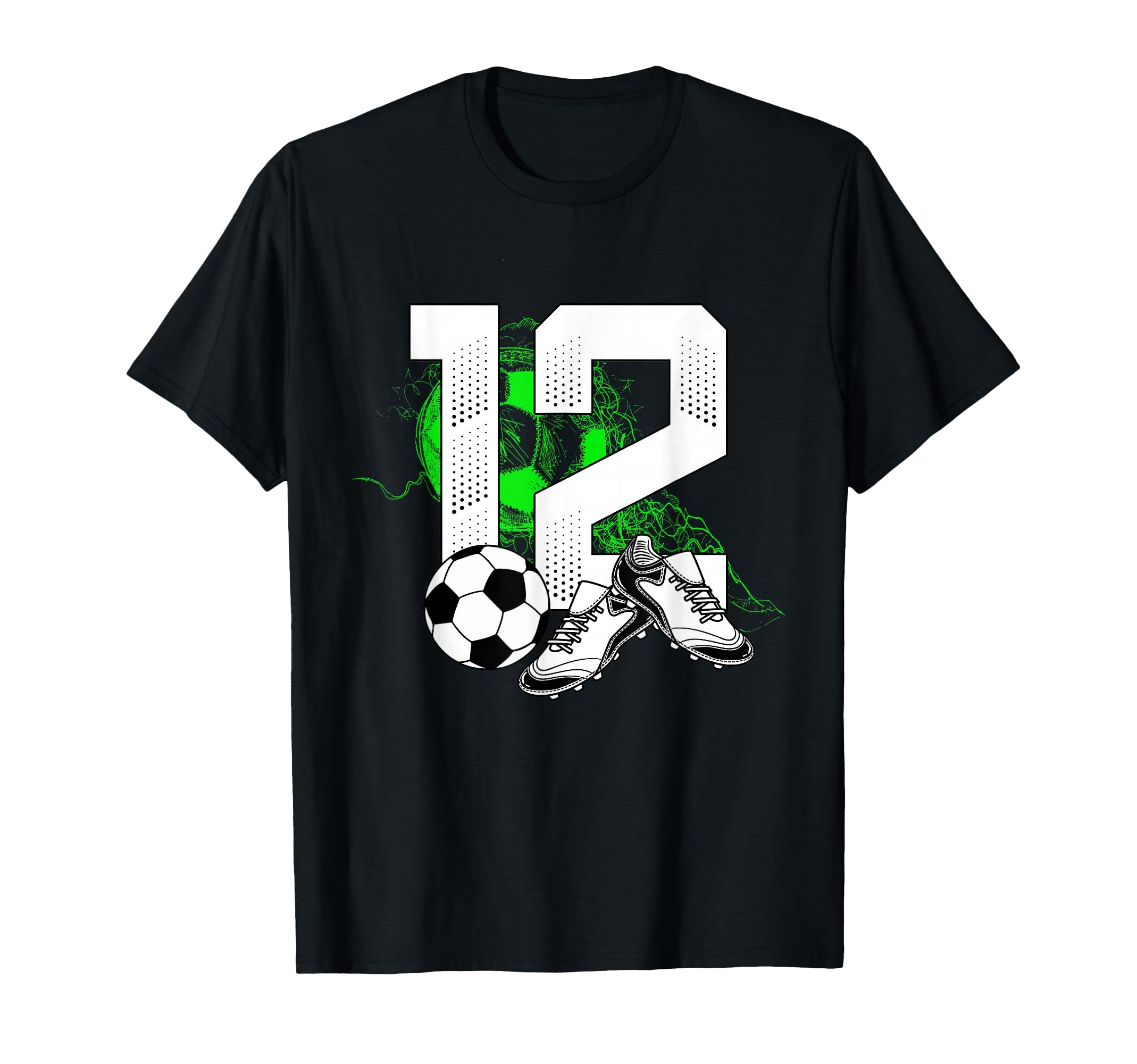 12Th Birthday Soccer Player Football 12 T-Shirt - Novelty Apparel Unisex
