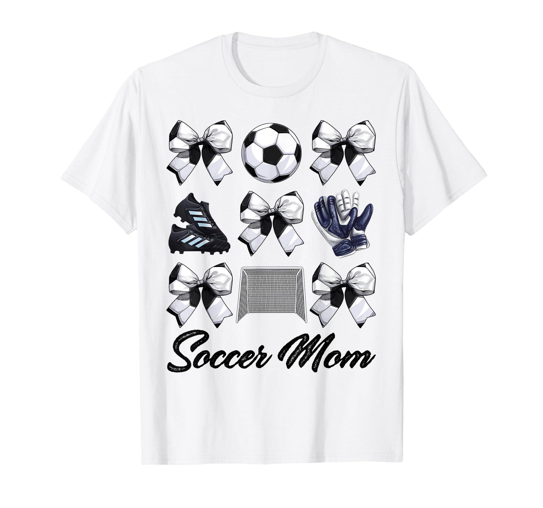 Soccer Mama Bow Soccer Mom Mommy T-Shirt - Custom Art Print for Adults