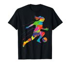 Colorful Funny Soccer Player Fan Dad T-Shirt - Custom Art Print Men Women