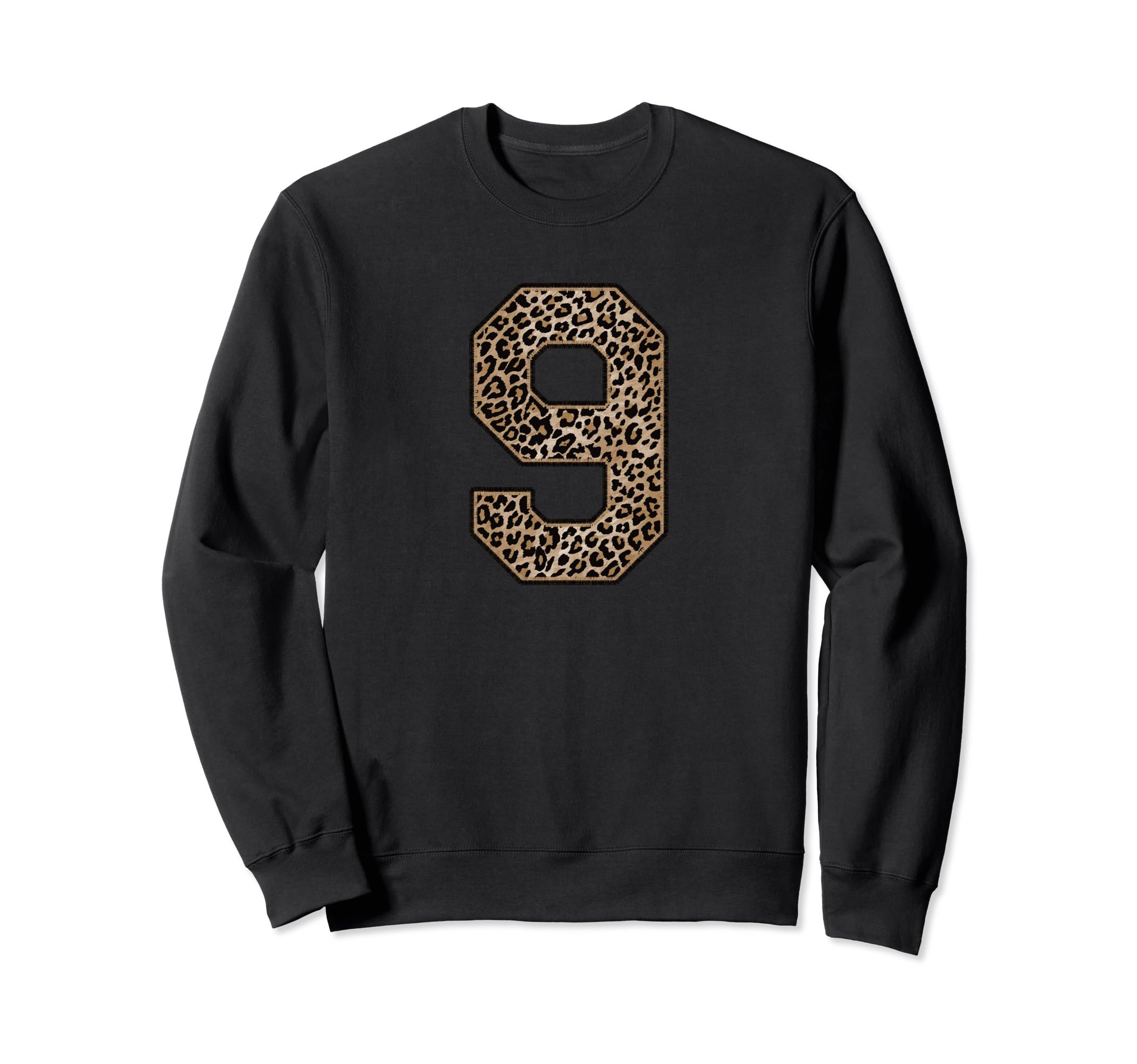 Leopard Number 9 Athlete Sports Sweatshirt - Graphic Print for Adults